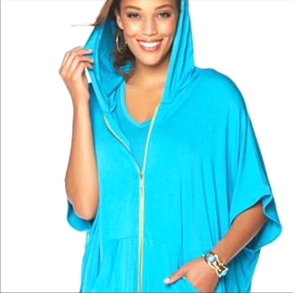 Twiggy London Iconic Poncho_TURKISH BLUE